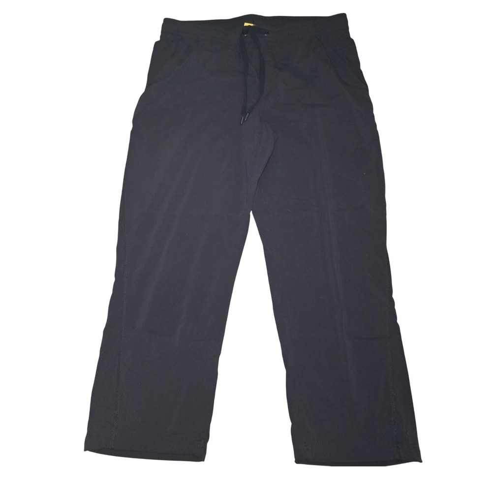 Eddie Bauer Travex Cropped Pants Womens 6 Black Stretch Drawstring Hiking Travel